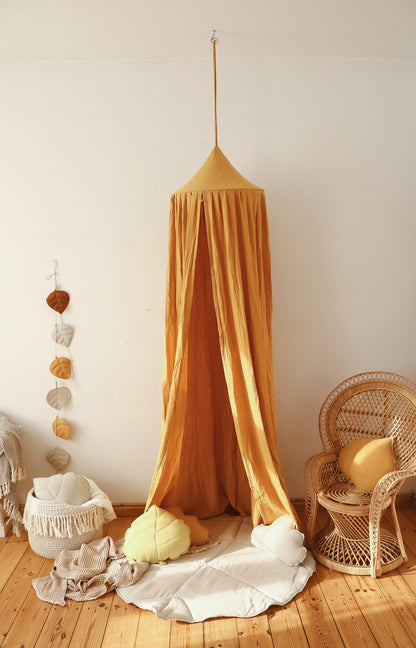 Organic Cotton and Linen Leaf Playmat - Sand