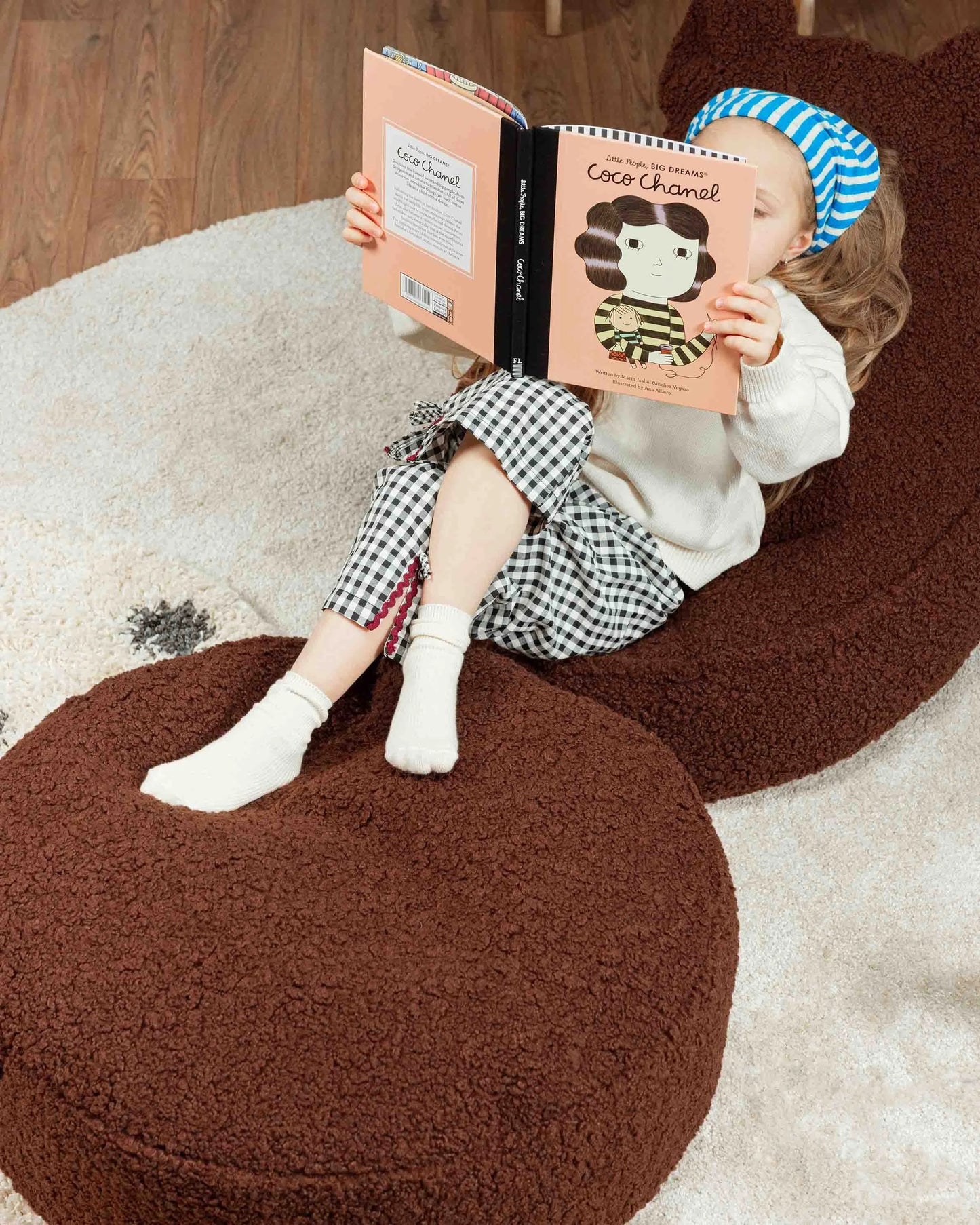 Wigiwama rund puf i teddy – Warm Hazel