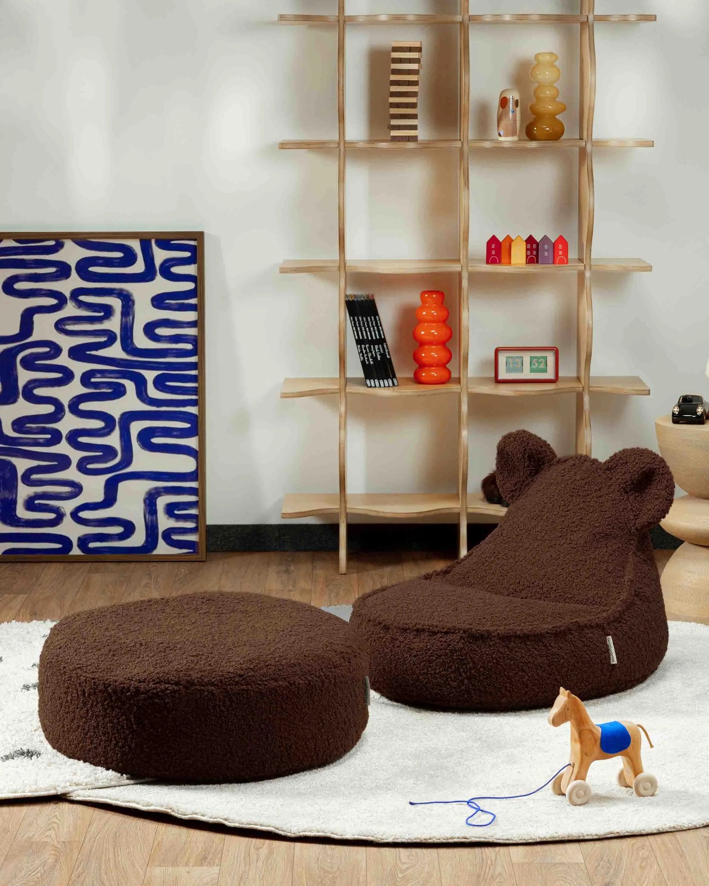 Wigiwama Bear sækkestol i teddy – Warm Hazel