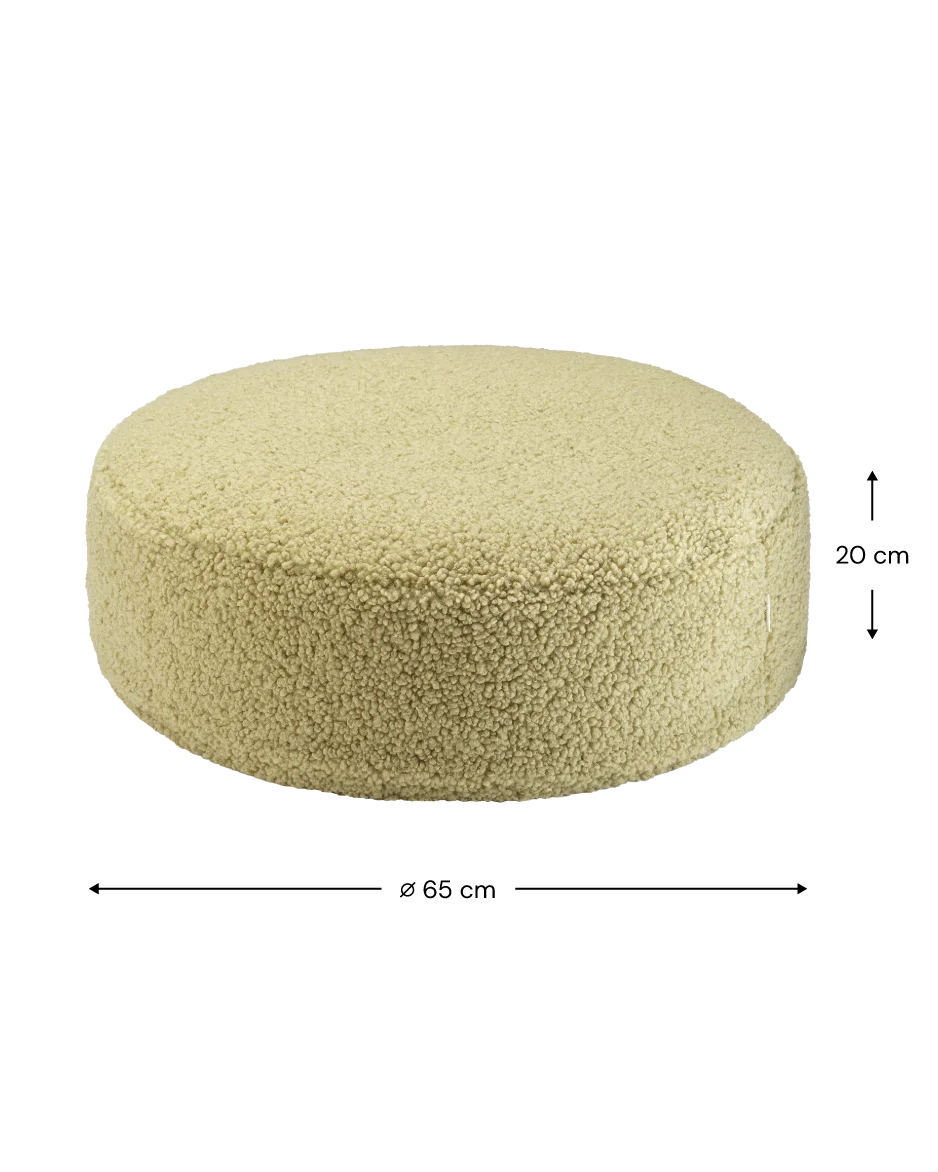 Wigiwama rund puf i teddy – Matcha