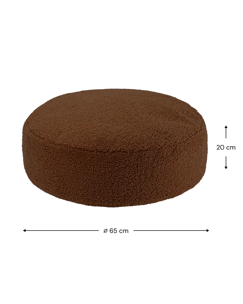 Wigiwama rund puf i teddy – Warm Hazel