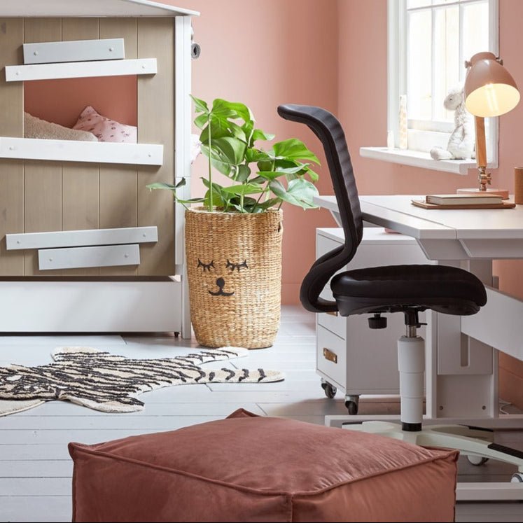 LIFETIME Kidsrooms stor velourpuf - Mørk Rosa