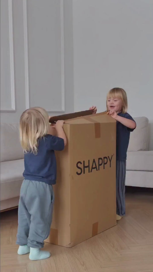 Shappy indendørs trampolin i fløjl – Waffle - Cream Beige