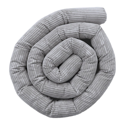 Protective Roll Bumper for Baby Crib – Grey