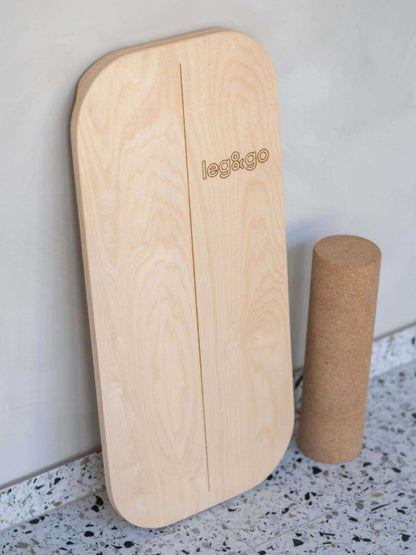 Rectangular Balance Board With Exercise Roll - Side Logo