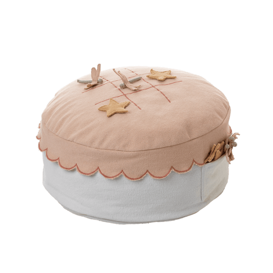 LIFETIME Kidsrooms Fairy Theatre rund puf med kryds og bolle - 20 x 50 cm