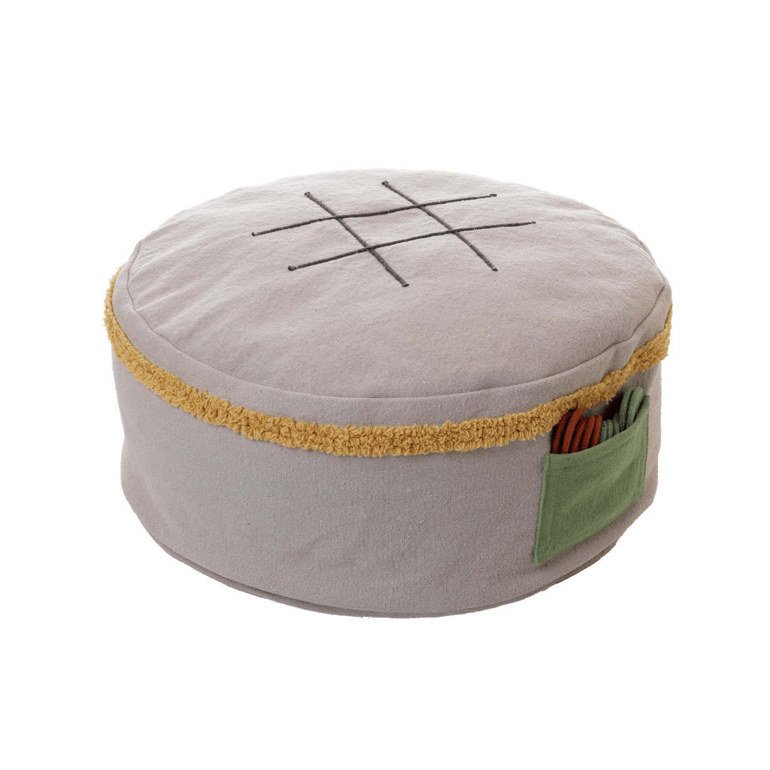 LIFETIME Kidsrooms Olympic Dreams rund puf med kryds og bolle - 20 x 50 cm