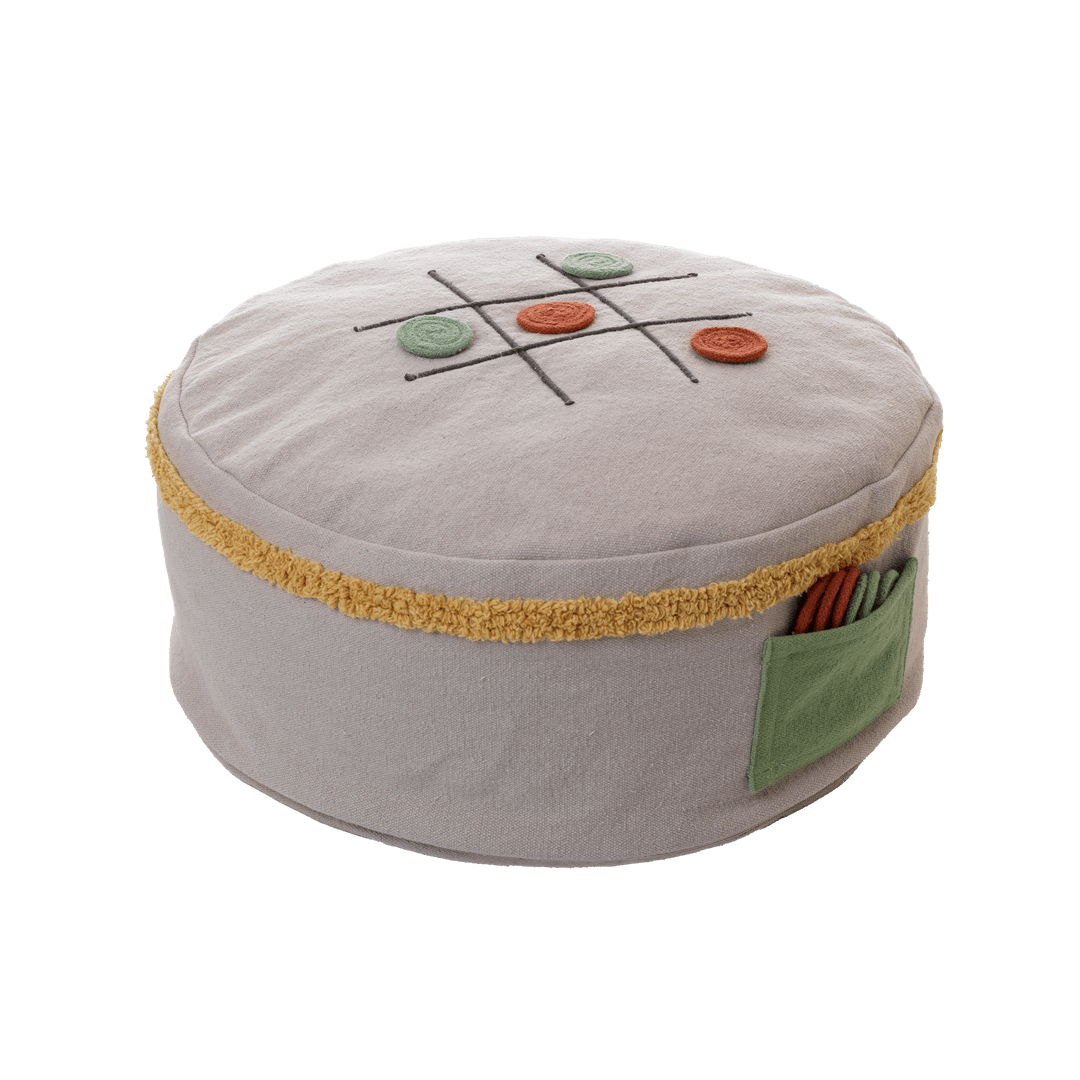 LIFETIME Kidsrooms Olympic Dreams rund puf med kryds og bolle - 20 x 50 cm