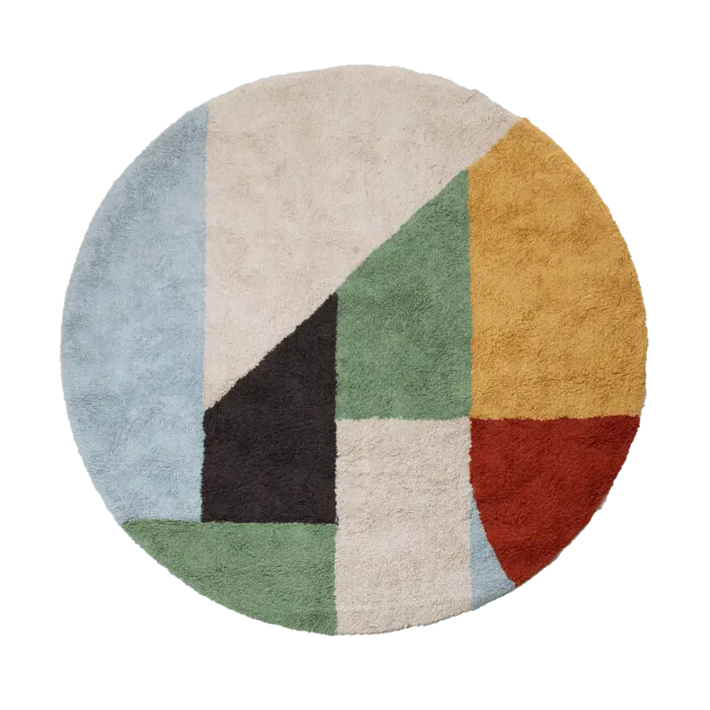 LIFETIME Kidsrooms rundt tuftet gulvtæppe – Olympic Dreams 150 x 150 cm