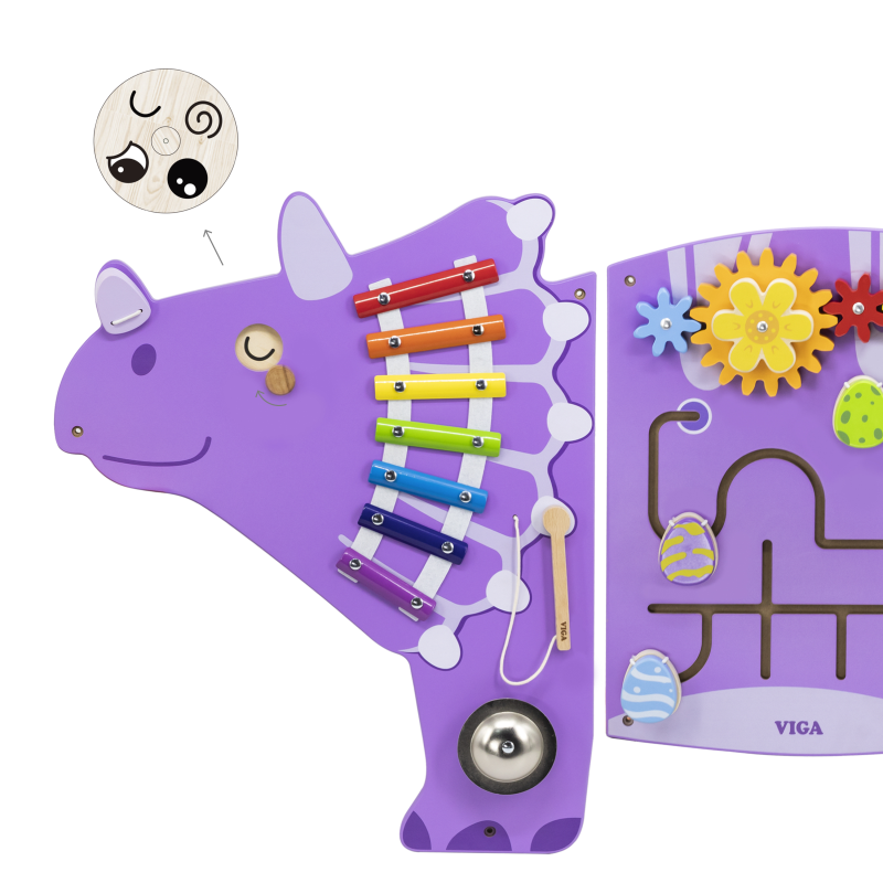 VIGA Dinosaur Aktivitetsvæg – 3 Paneler