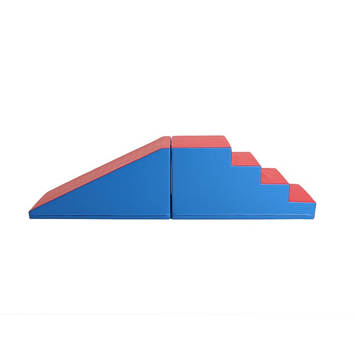 Soft Play Step and Slide Set - Blue and Red