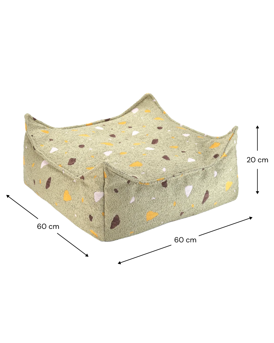 Wigiwama firkantet puf – Terrazzo Moss