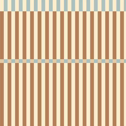 Stripes Nostalgia Brown Blue Wallpaper