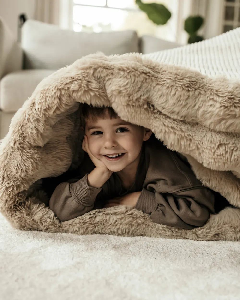 Shappy Snuggle Bag hyggehule i kunstpels – 170 cm