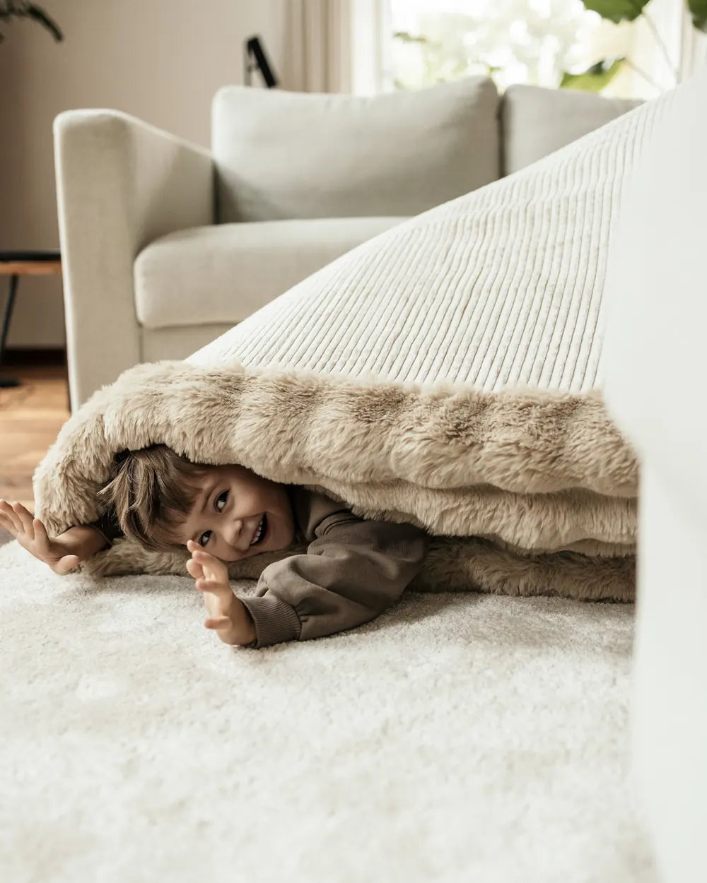 Shappy Snuggle Bag hyggehule i kunstpels – 170 cm