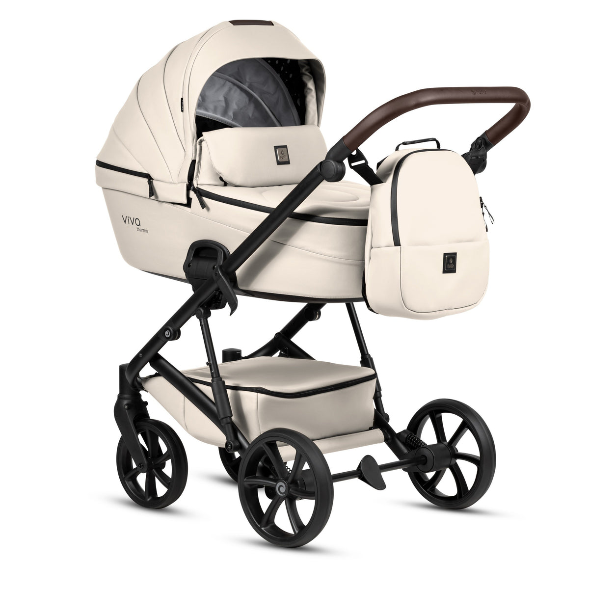 Tutis Viva 6+ Leather 2-in-1 Stroller – Vanilla 086