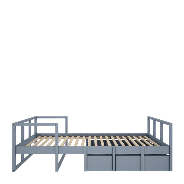 Wood Luck Design - Tweens - skuffe til seng 90 x 200 cm – støvet blå