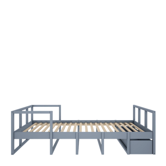 Wood Luck Design - Tweens - skuffe til seng 90 x 200 cm – støvet blå