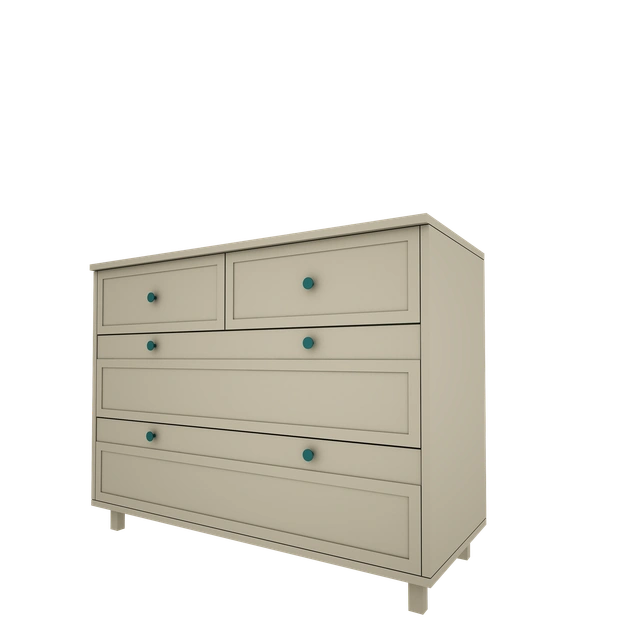 Wood Luck Design - Vintage - kommode med 3 skuffer – eucalyptus