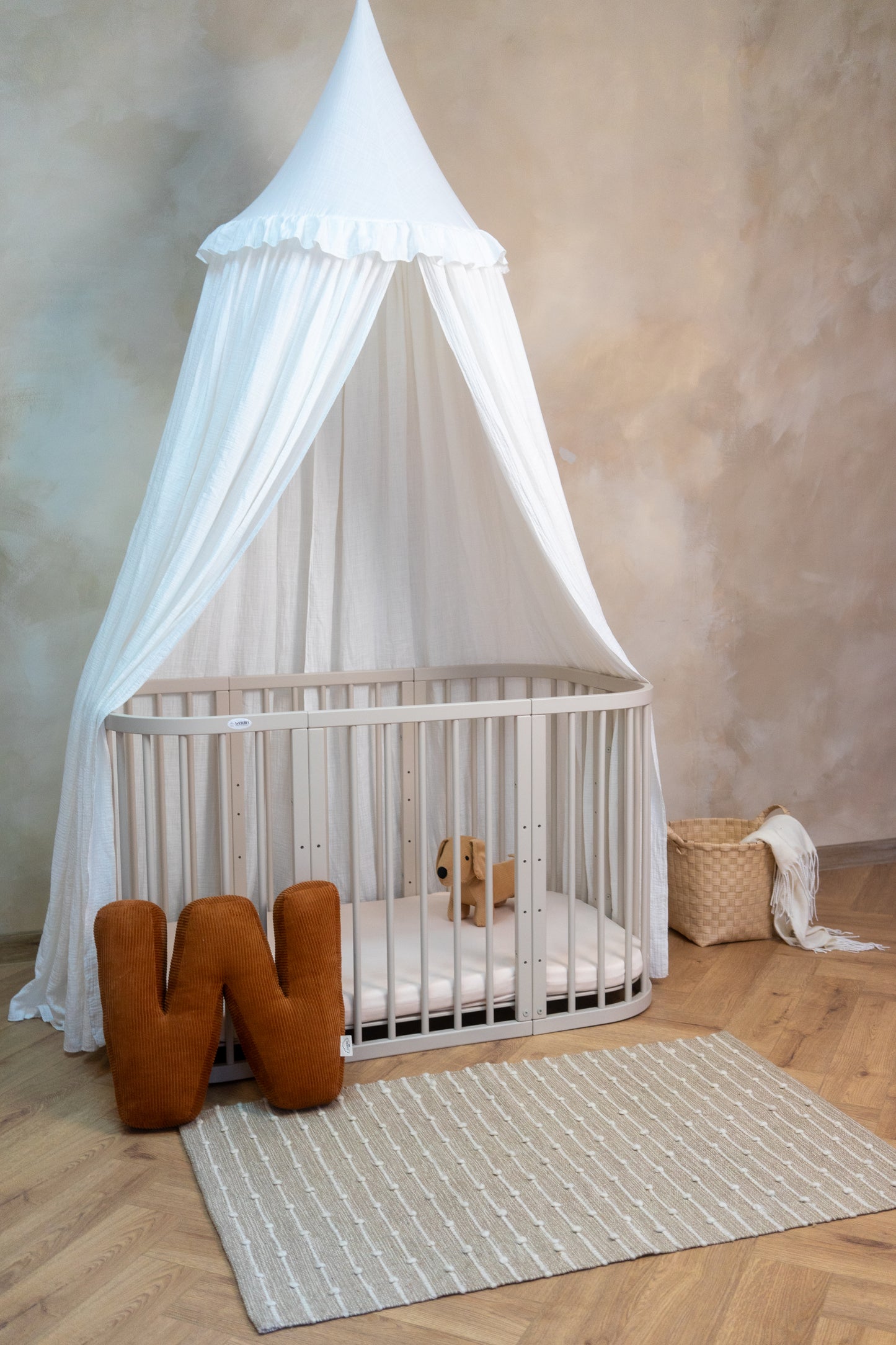 Waldin 7-i-1 tremmeseng med madras - Cashmere