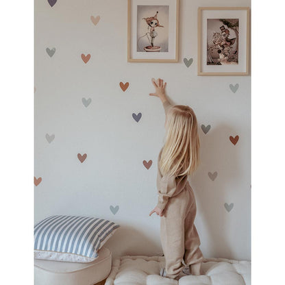 Wall Stickers Hearts - Cappuccino and Blue