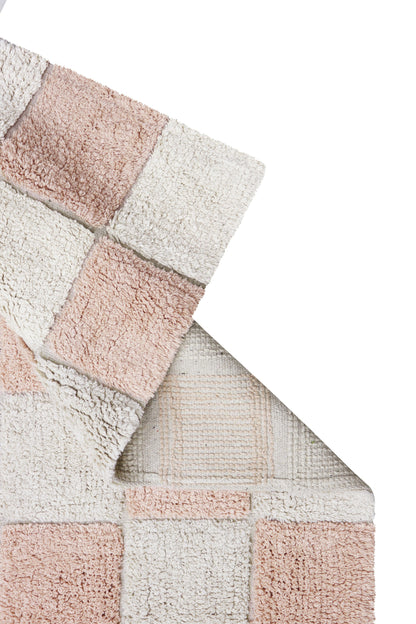 Washable Cotton Rug Kitchen Tiles Rose, 120x160 cm