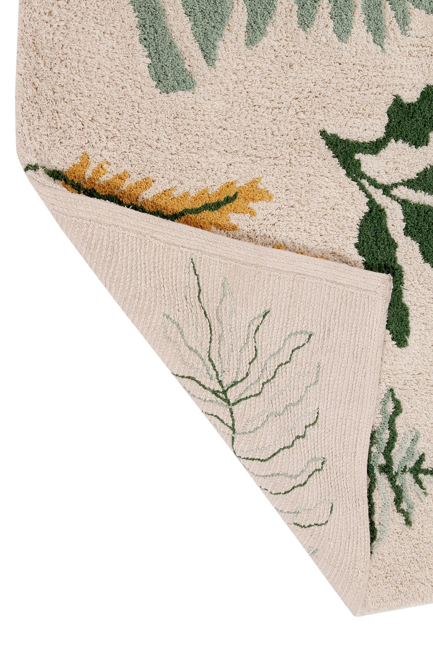 Lorena Canals Vaskbart gulvtæppe – Botaniske planter (140 × 200 cm)