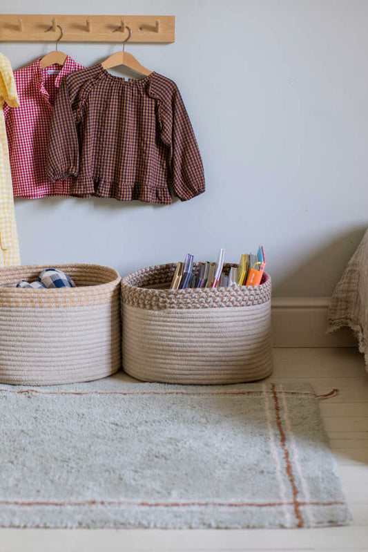 Lorena Canals vaskbart gulvtæppe Cloth Blue Sage 90x130 cm