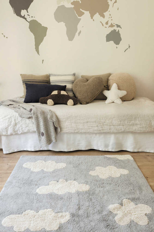 Lorena Canals vaskbart gulvtæppe – Clouds Grey 120x160 cm