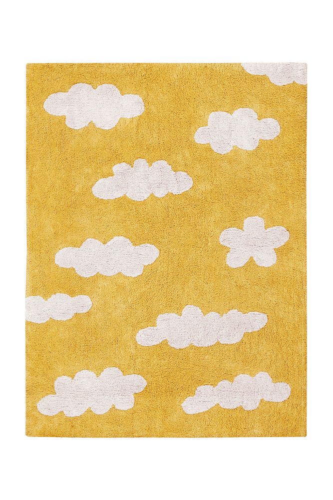 Lorena Canals vaskbart gulvtæppe – Clouds Mustard 120x160 cm
