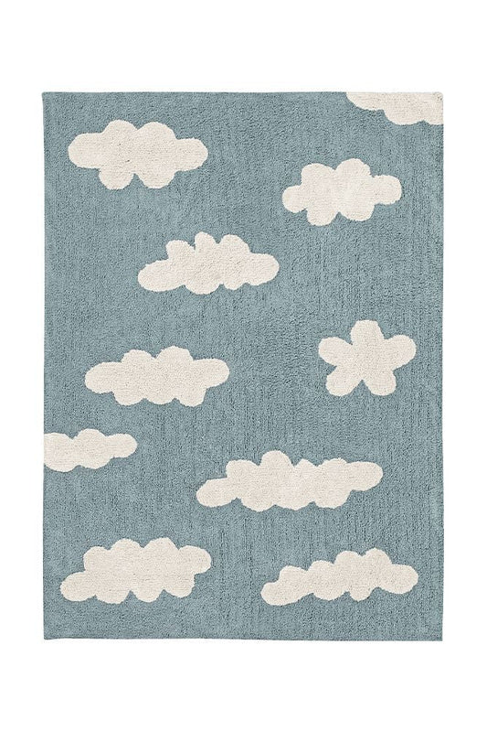 Lorena Canals vaskbart gulvtæppe – Clouds Vintage Blue 120x160 cm