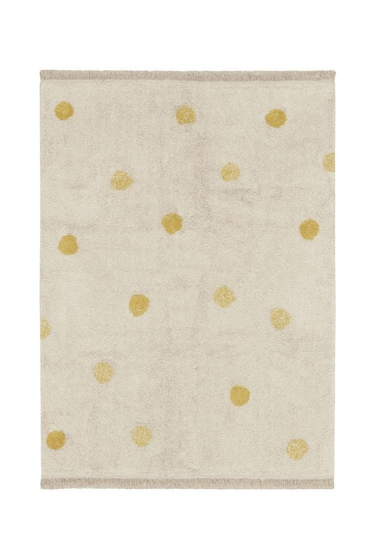 Lorena Canals vaskbart gulvtæppe – Hippy Dots Natural Honey 120x160 cm