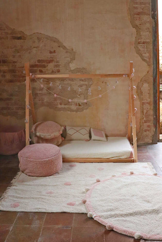 Lorena Canals vaskbart gulvtæppe – Hippy Dots Natural Vintage Nude 120x160 cm