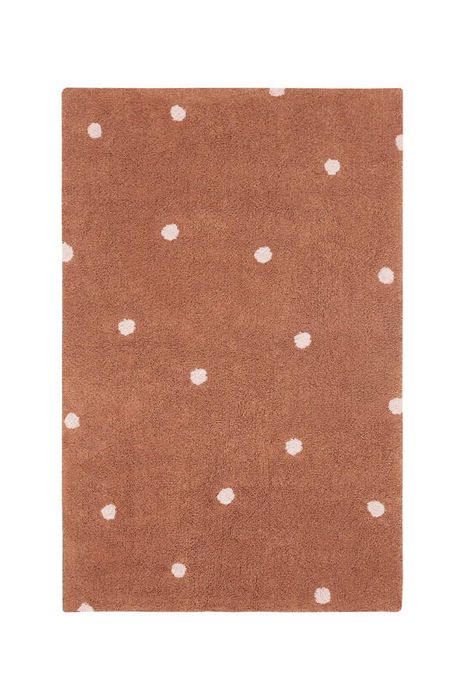 Lorena Canals vaskbart gulvtæppe – Mini Dot Chestnut 100x150 cm