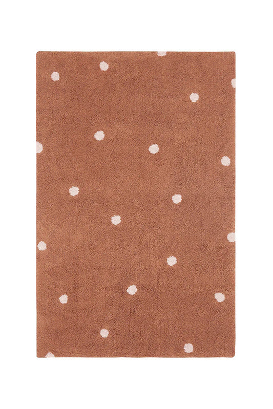 Lorena Canals vaskbart gulvtæppe – Mini Dot Chestnut 100x150 cm
