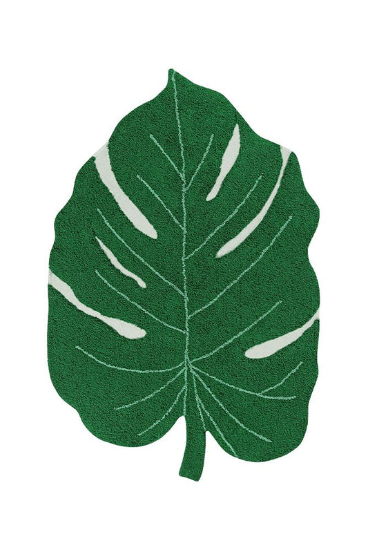 Lorena Canals vaskbart gulvtæppe – Monstera Leaf 120x160 cm