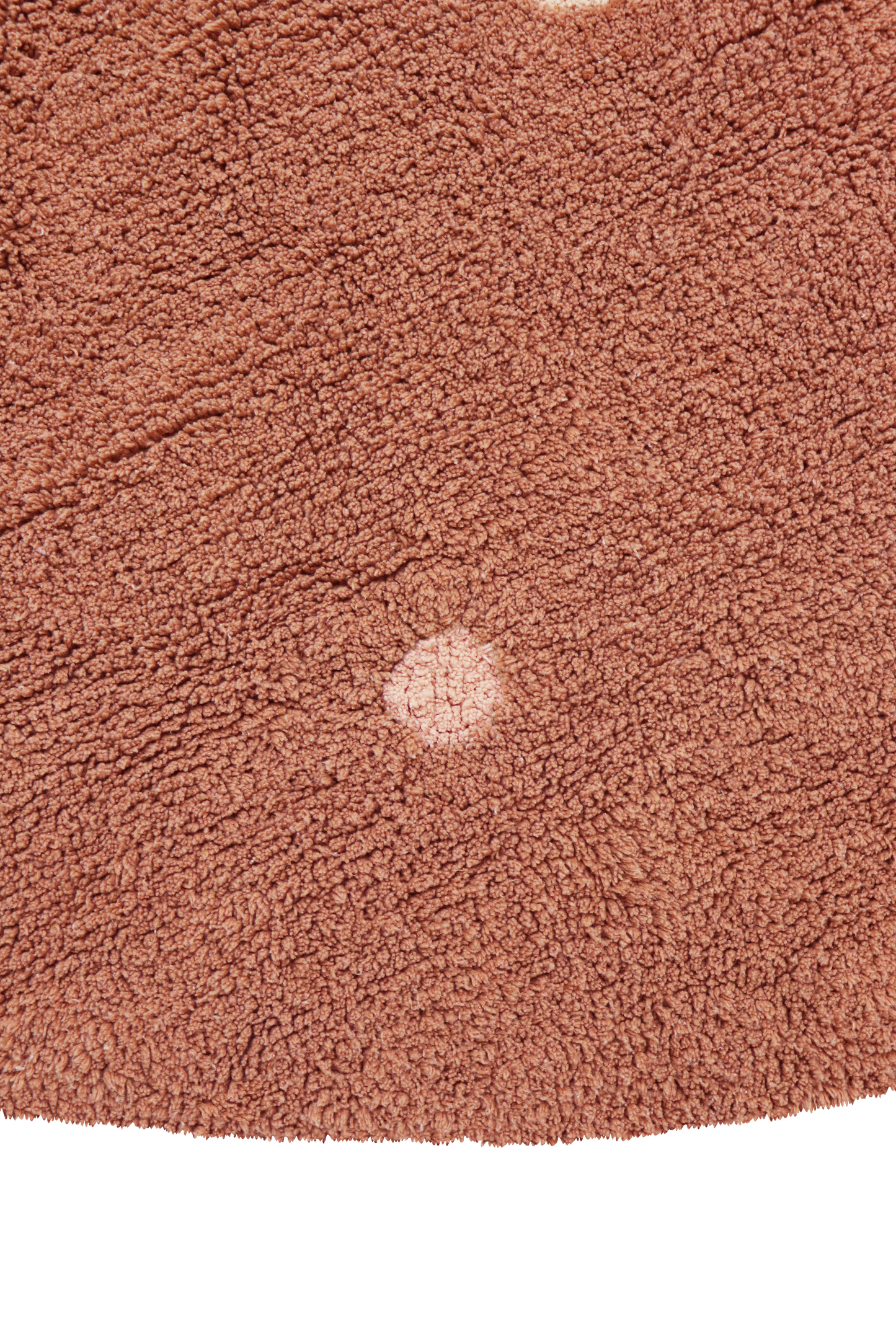 Lorena Canals vaskbart rundt gulvtæppe – Round Dot Chestnut 140 cm