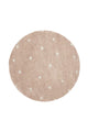 Lorena Canals vaskbart rundt gulvtæppe – Round Dot Rose 140 cm