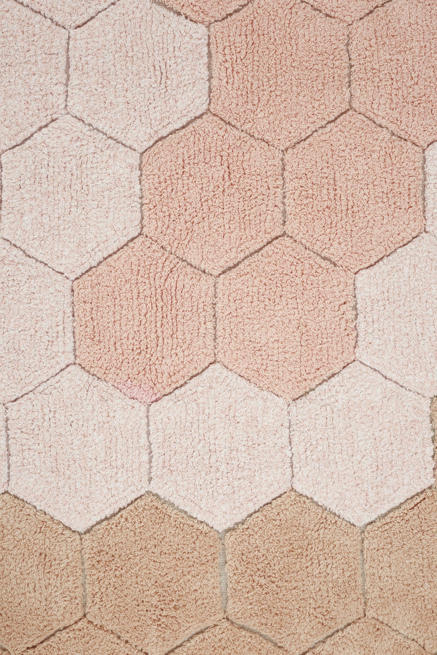 Lorena Canals vaskbart rundt gulvtæppe Honeycomb Rose Ø140 cm