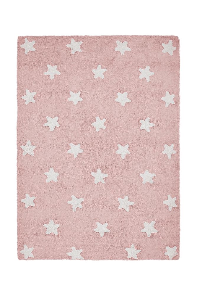 Lorena Canals vaskbart gulvtæppe – Stars Pink 120x160 cm
