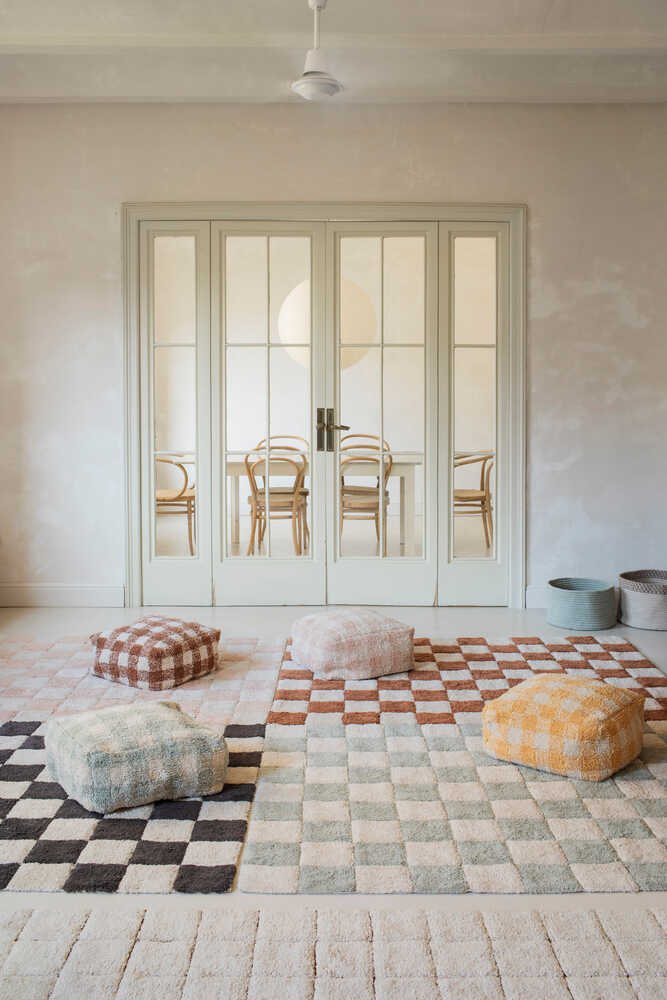 Lorena Canals vaskbart gulvtæppe Tiles Blue Sage 140 x 200 cm