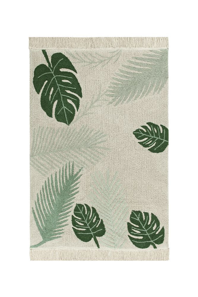 Lorena Canals vaskbart gulvtæppe – Tropical Green 140x200 cm