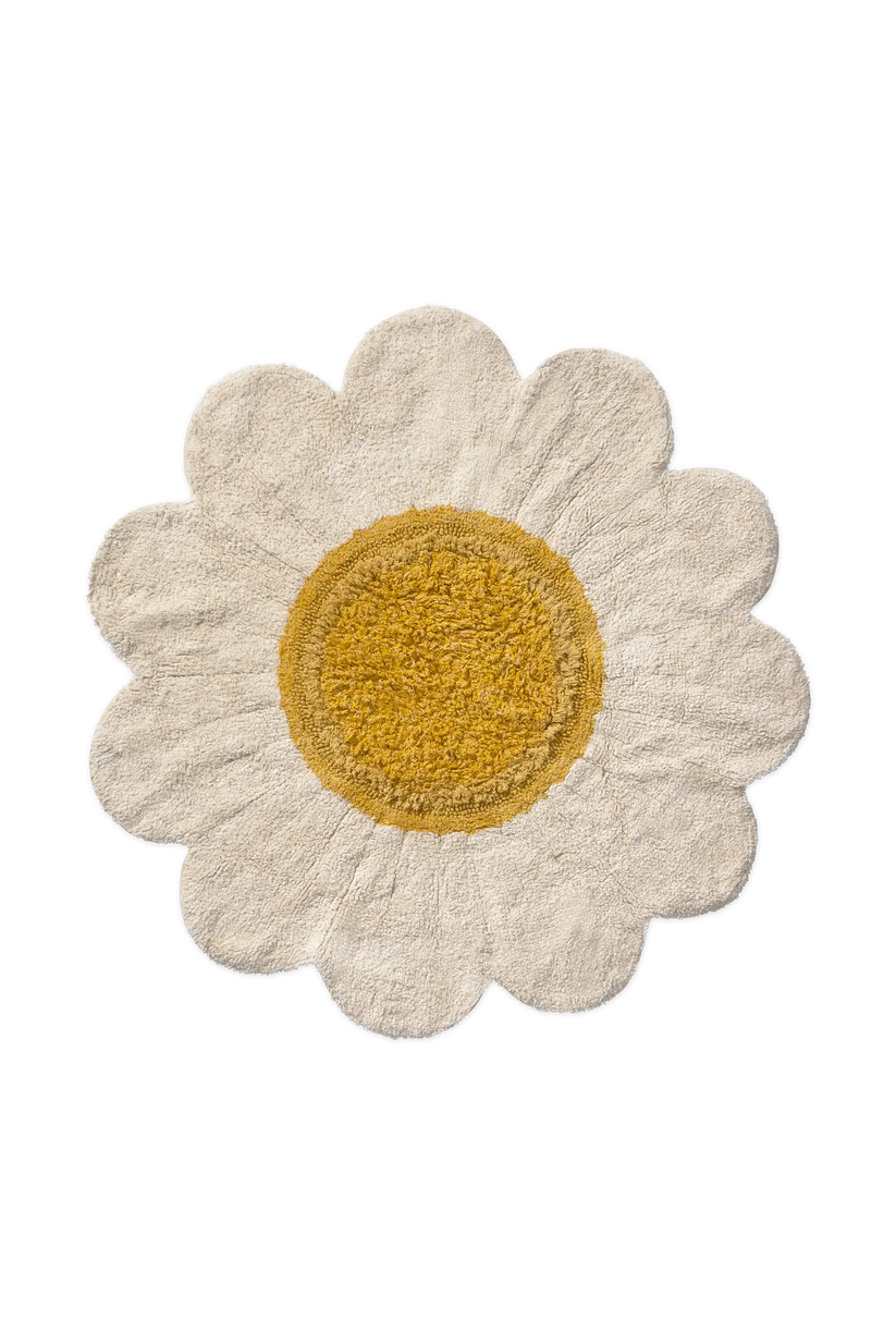 Lorena Canals White Daisy vaskbart marguerit-gulvtæppe 120 cm