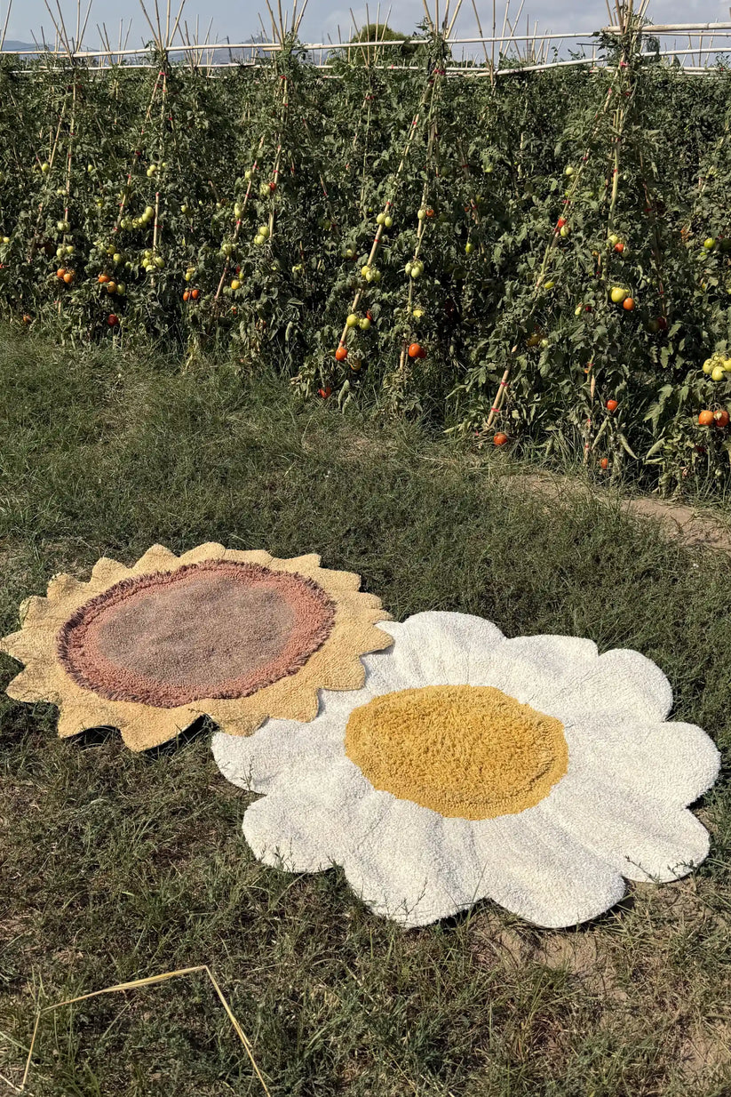 Lorena Canals White Daisy vaskbart marguerit-gulvtæppe 120 cm