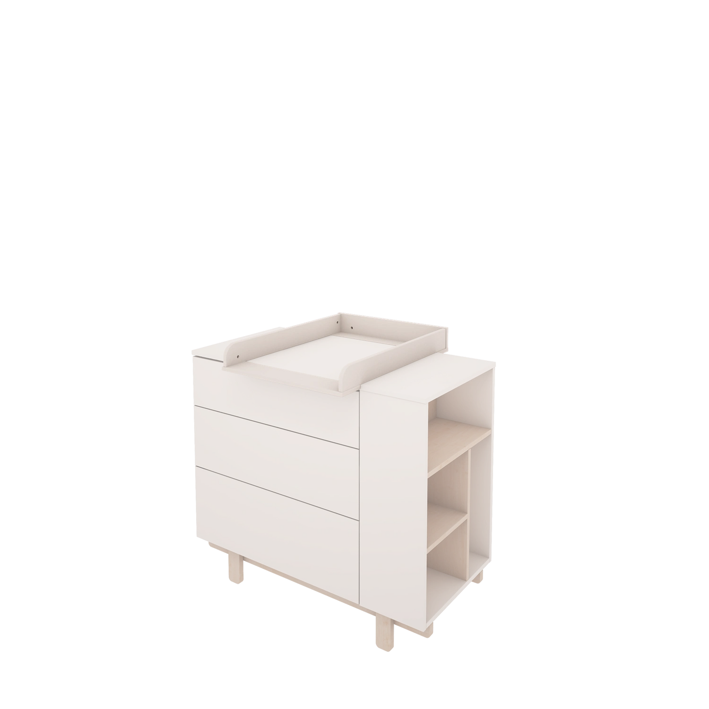 Wood Luck Design - Basic - pusletop til kommode – hvid